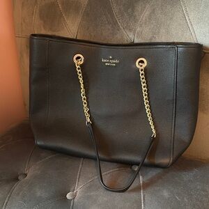 Kate Spade Black Leather Tote Bag